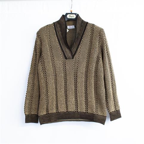 COLLO SCIALLE MAGLIA INGLESE 2 COLORI A COSTE 0000 143 CACAO 4YR